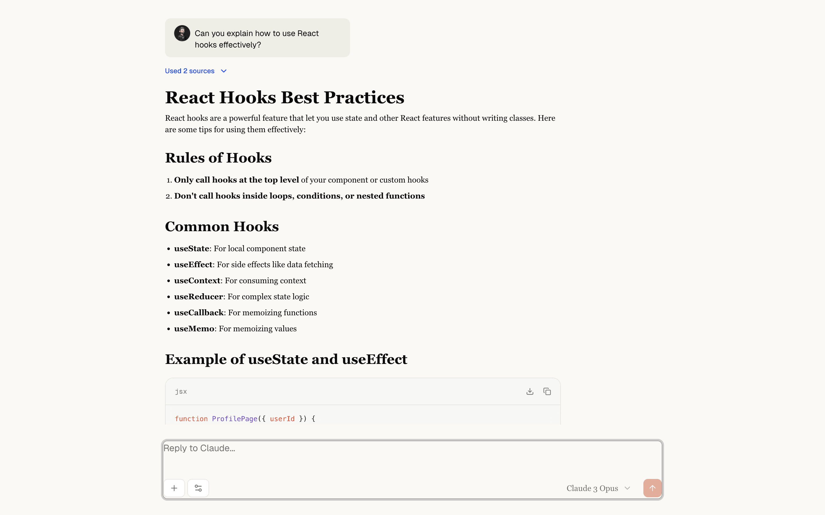 chat-claude demos example