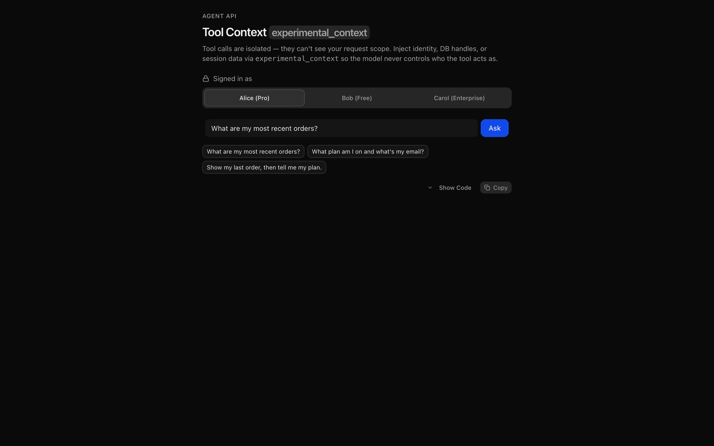 Tool Context: experimental_context preview