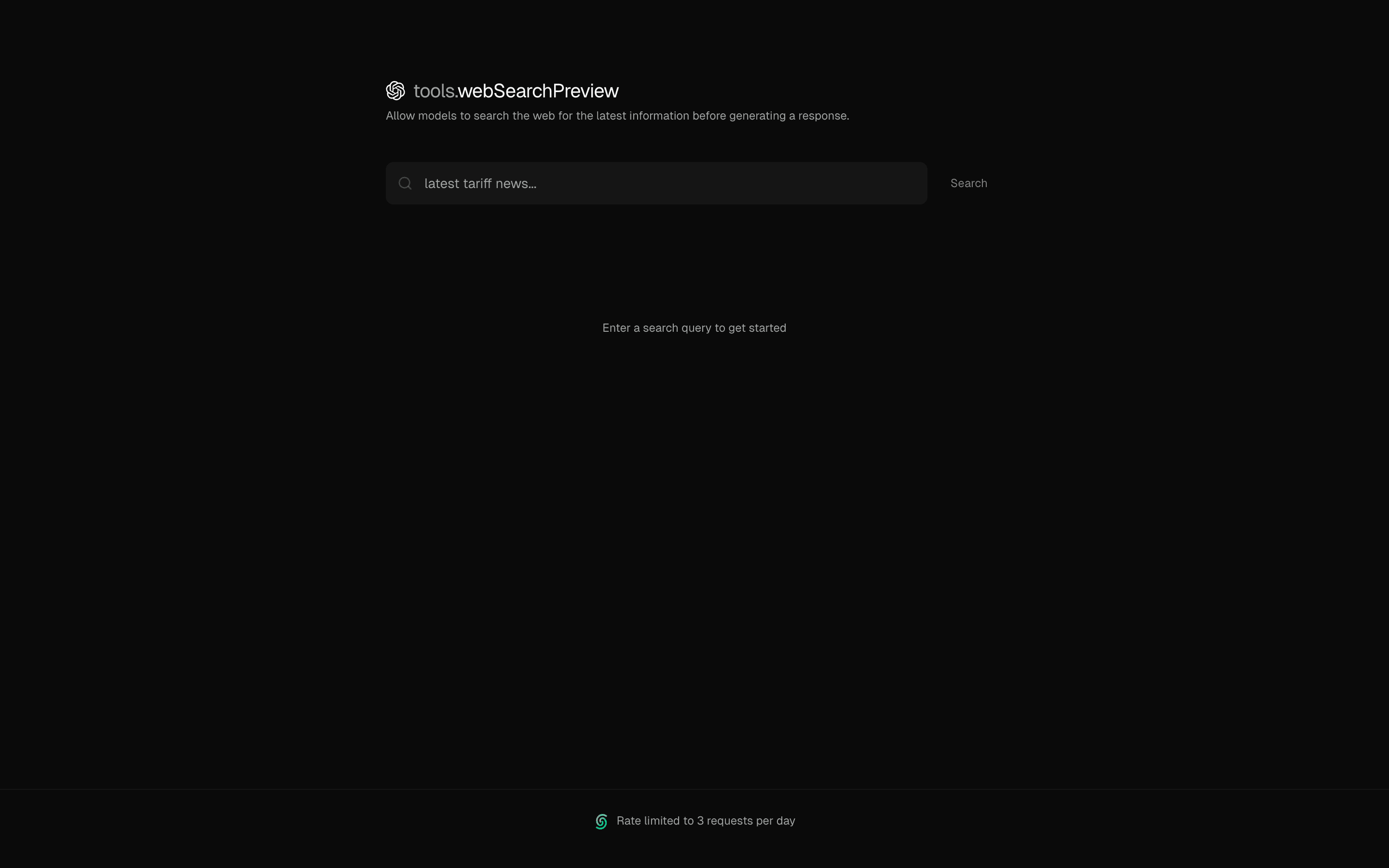 Web Search Tool preview