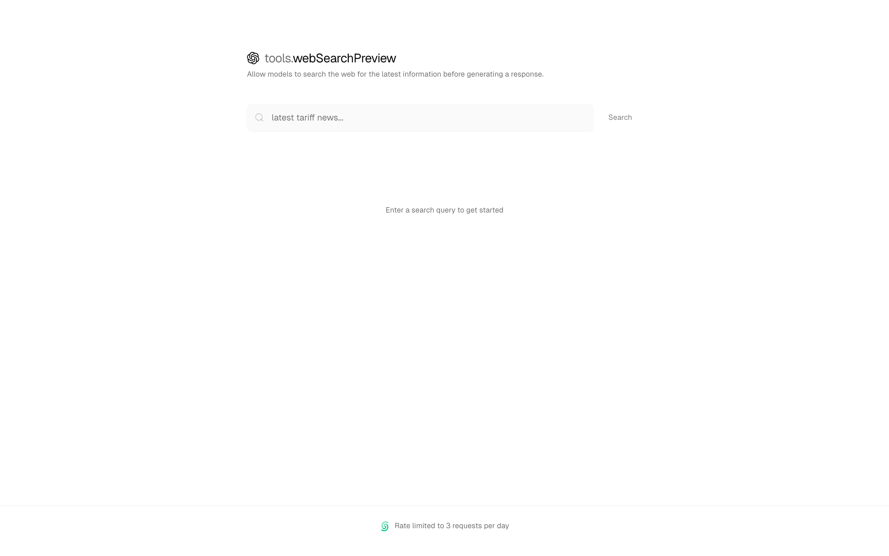 Web Search Tool preview