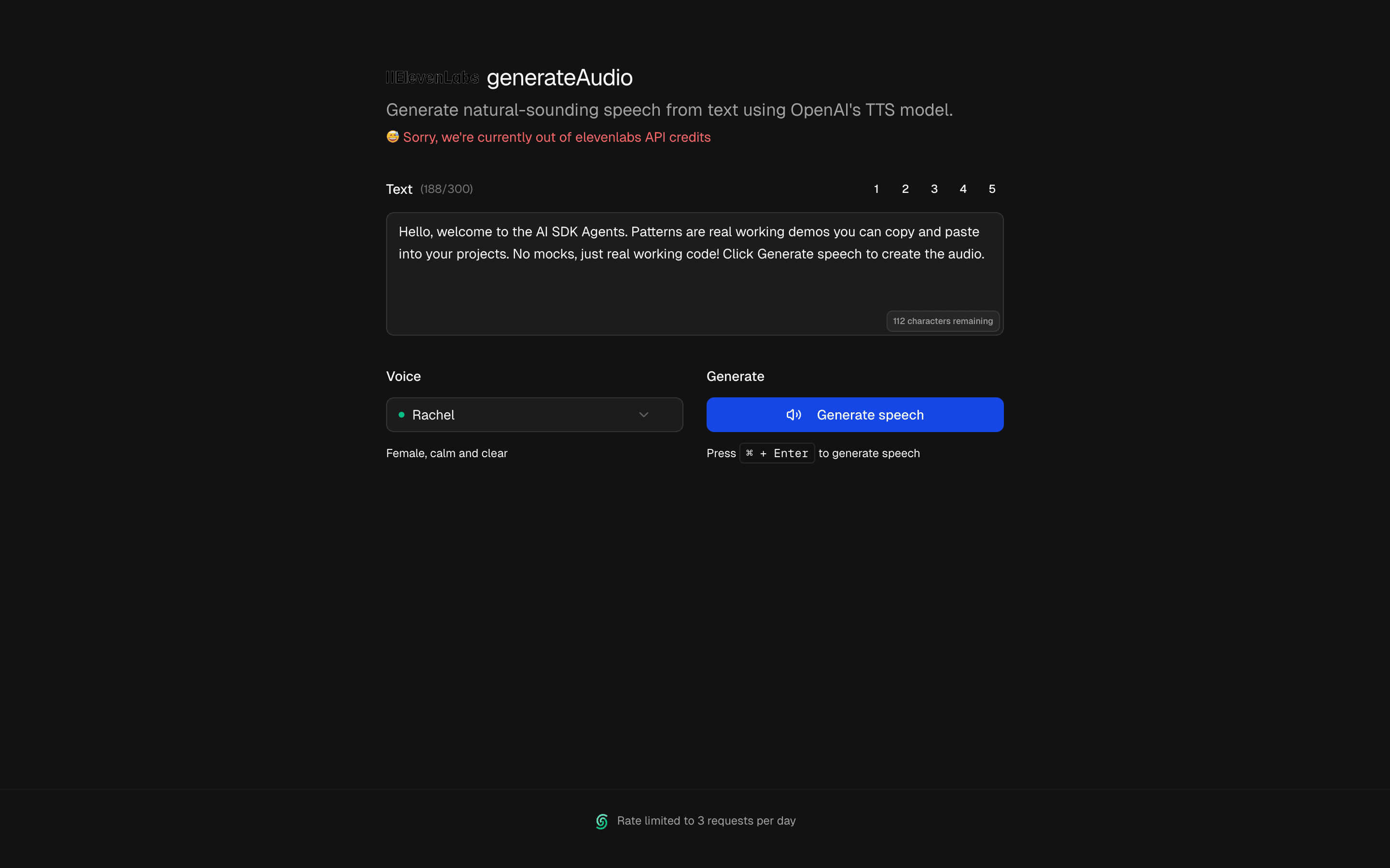 Generate Speech (ElevenLabs) preview