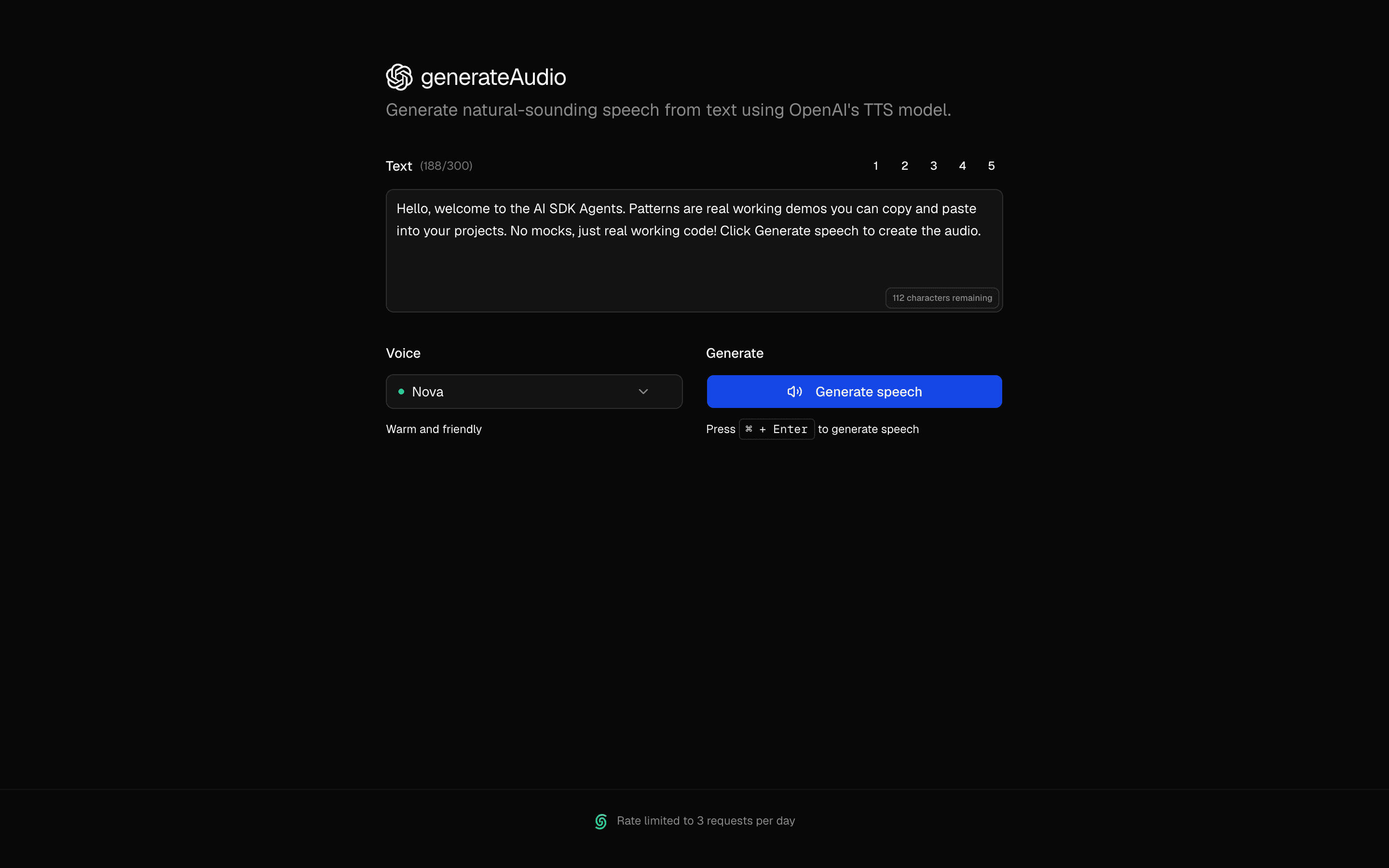 Generate Speech (OpenAI) preview