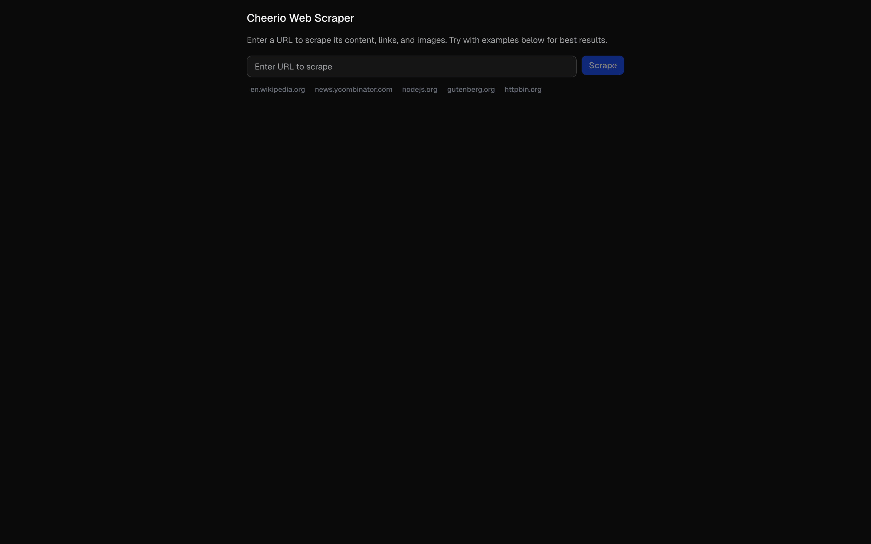 Cheerio Web Scraper preview