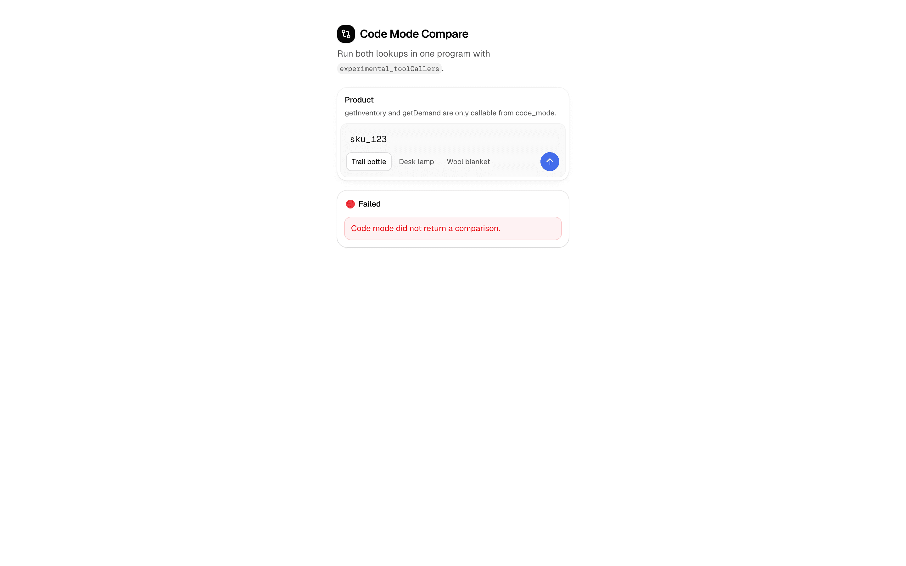 Code Mode Compare preview