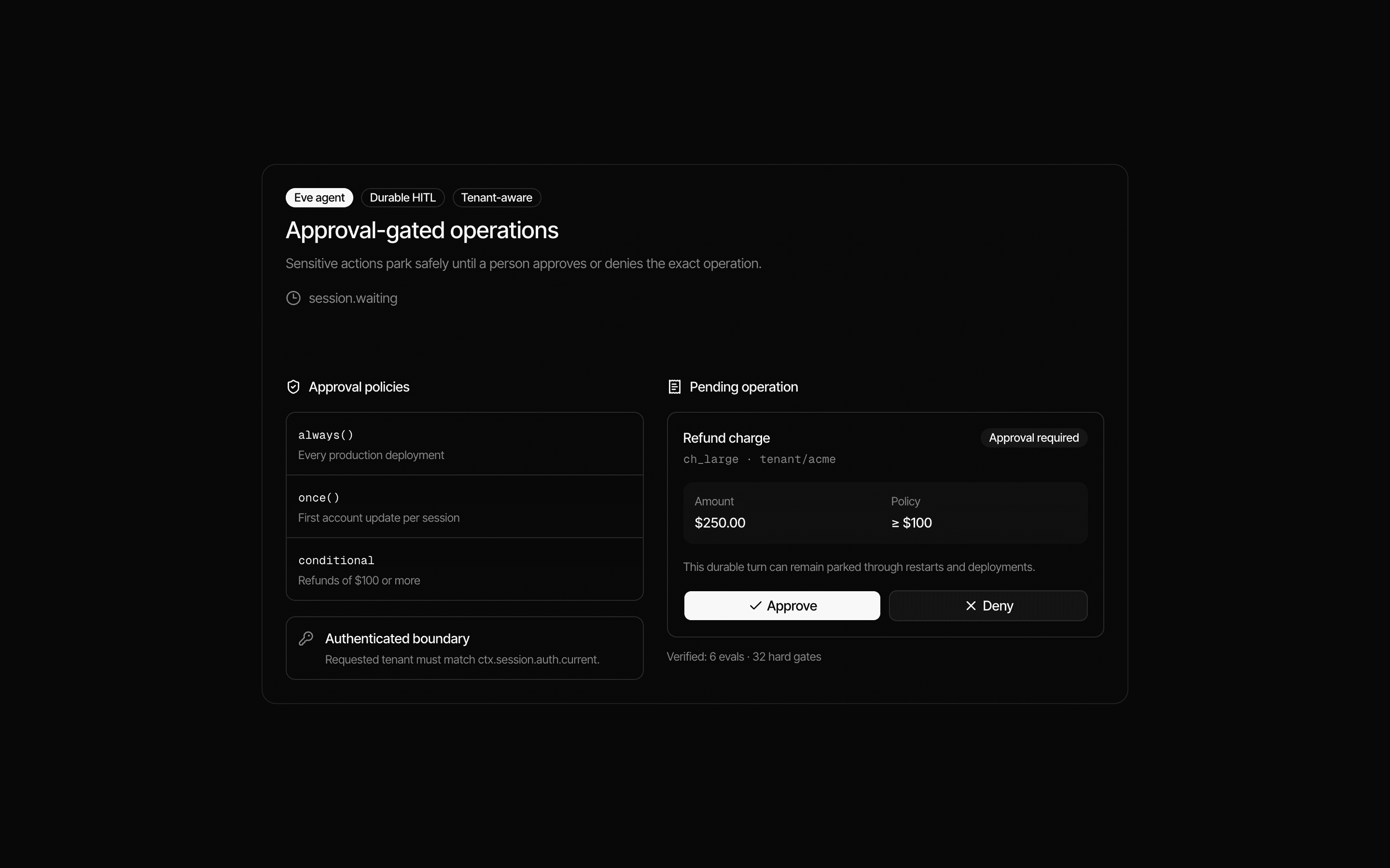 Eve Approval-Gated Operations Agent preview
