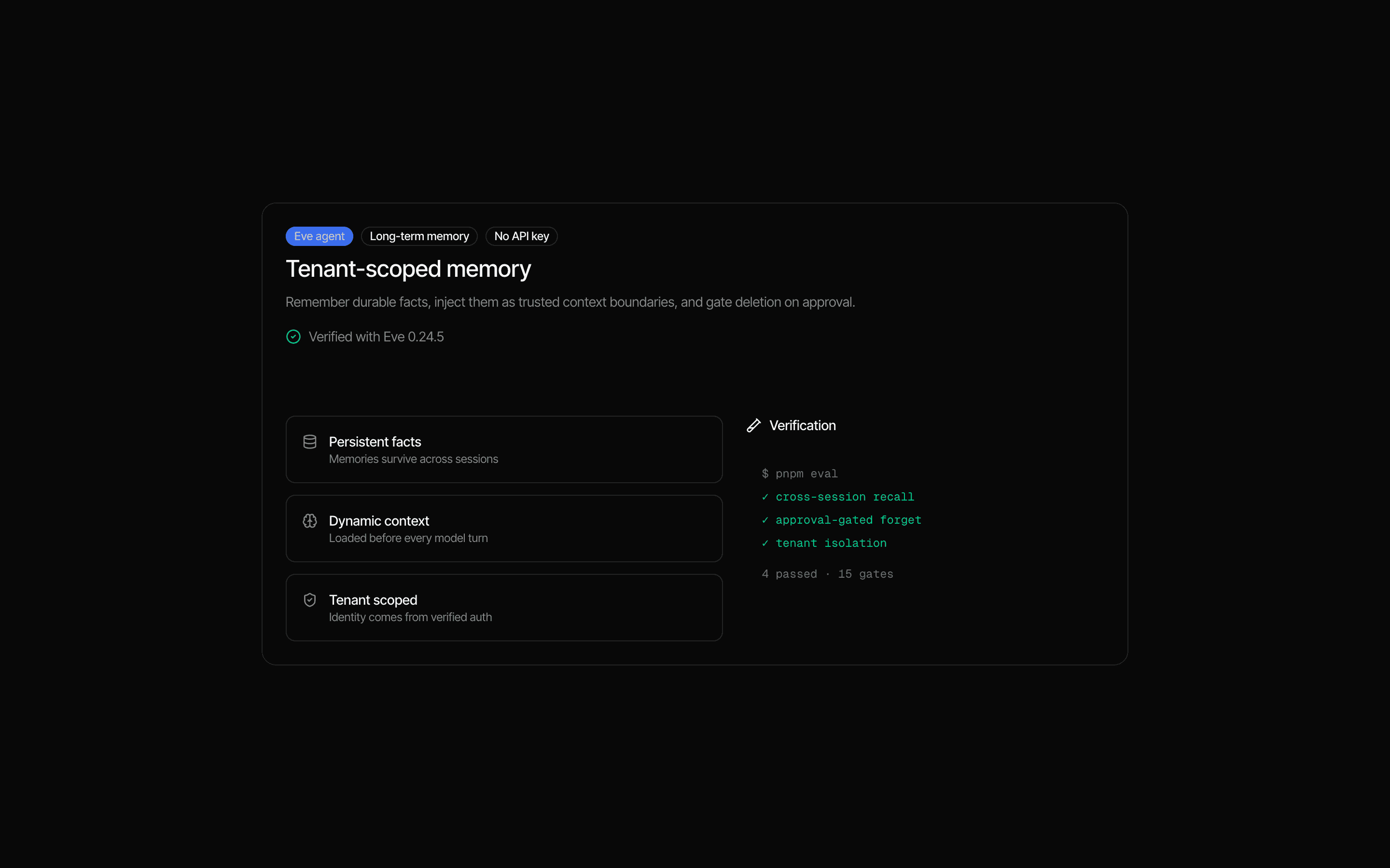 Eve Long-Term Memory Agent preview