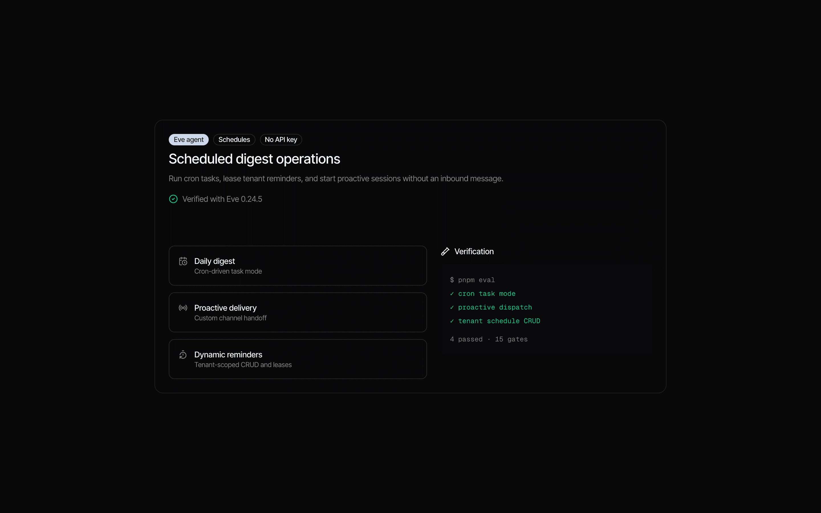Eve Scheduled Digest Agent preview