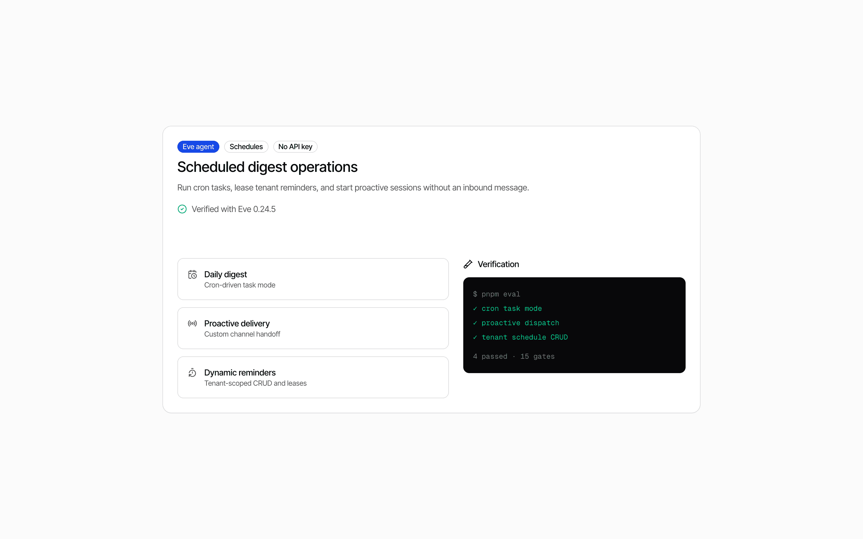 Eve Scheduled Digest Agent preview
