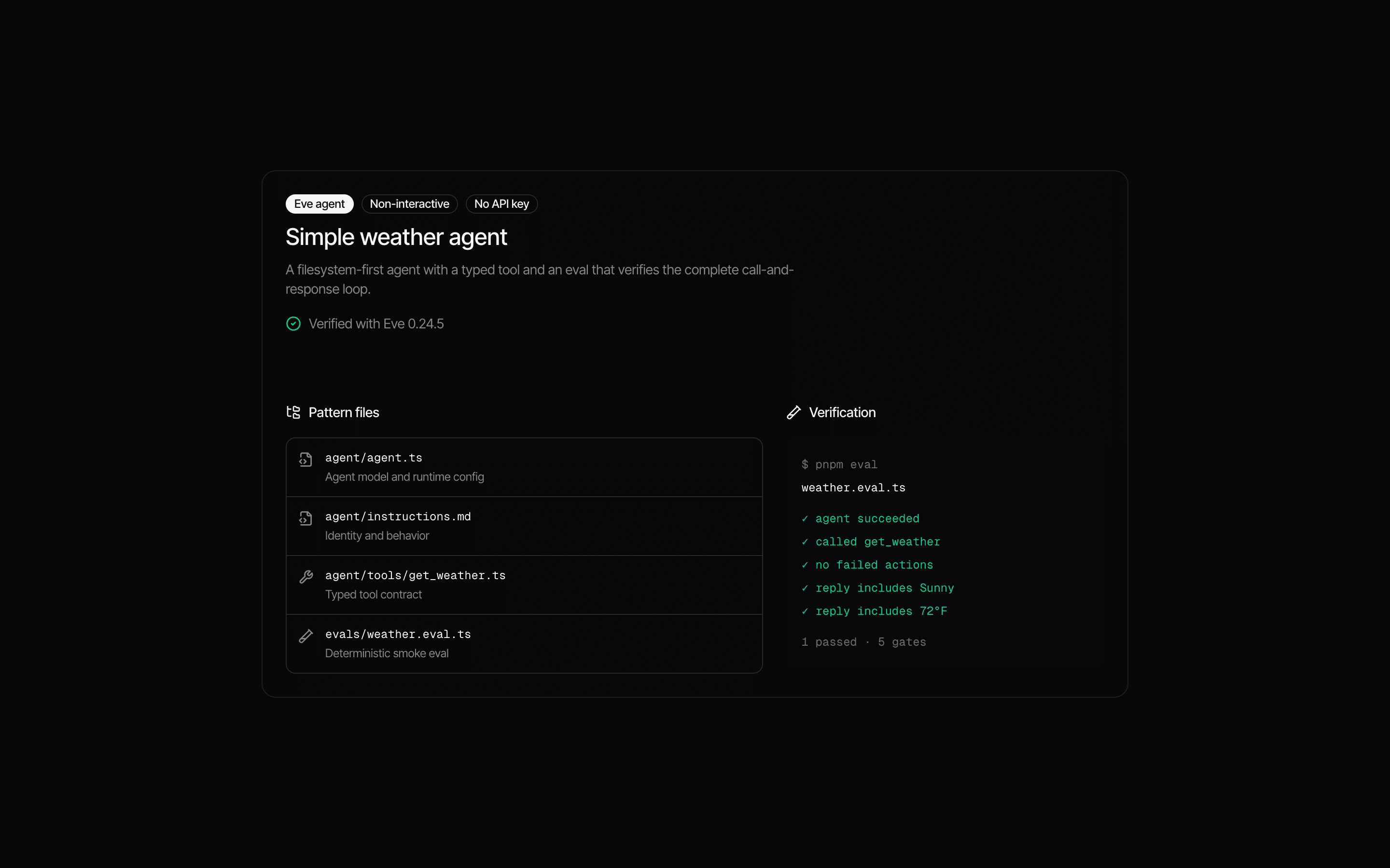 Eve Simple Tool Agent preview