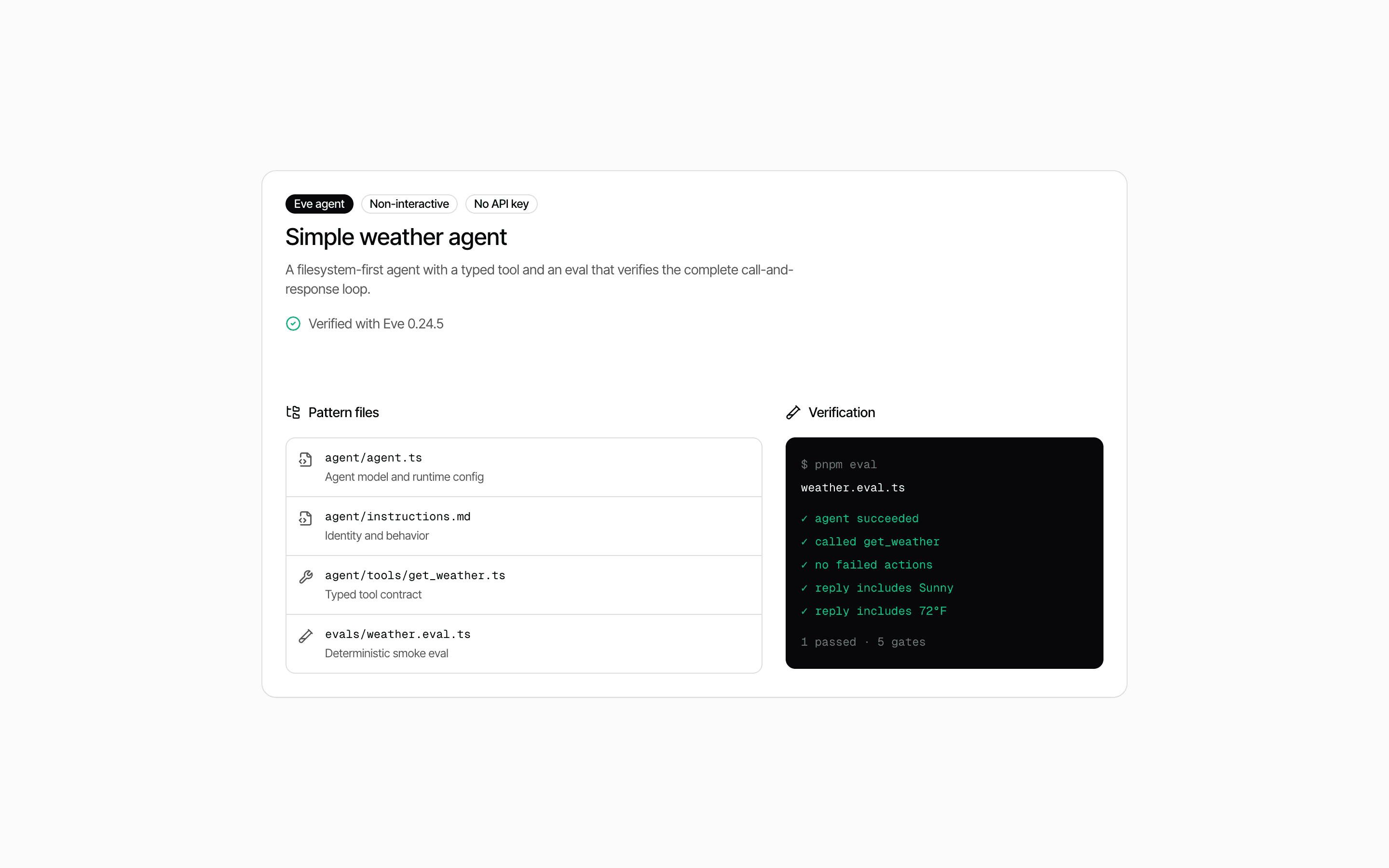 Eve Simple Tool Agent preview