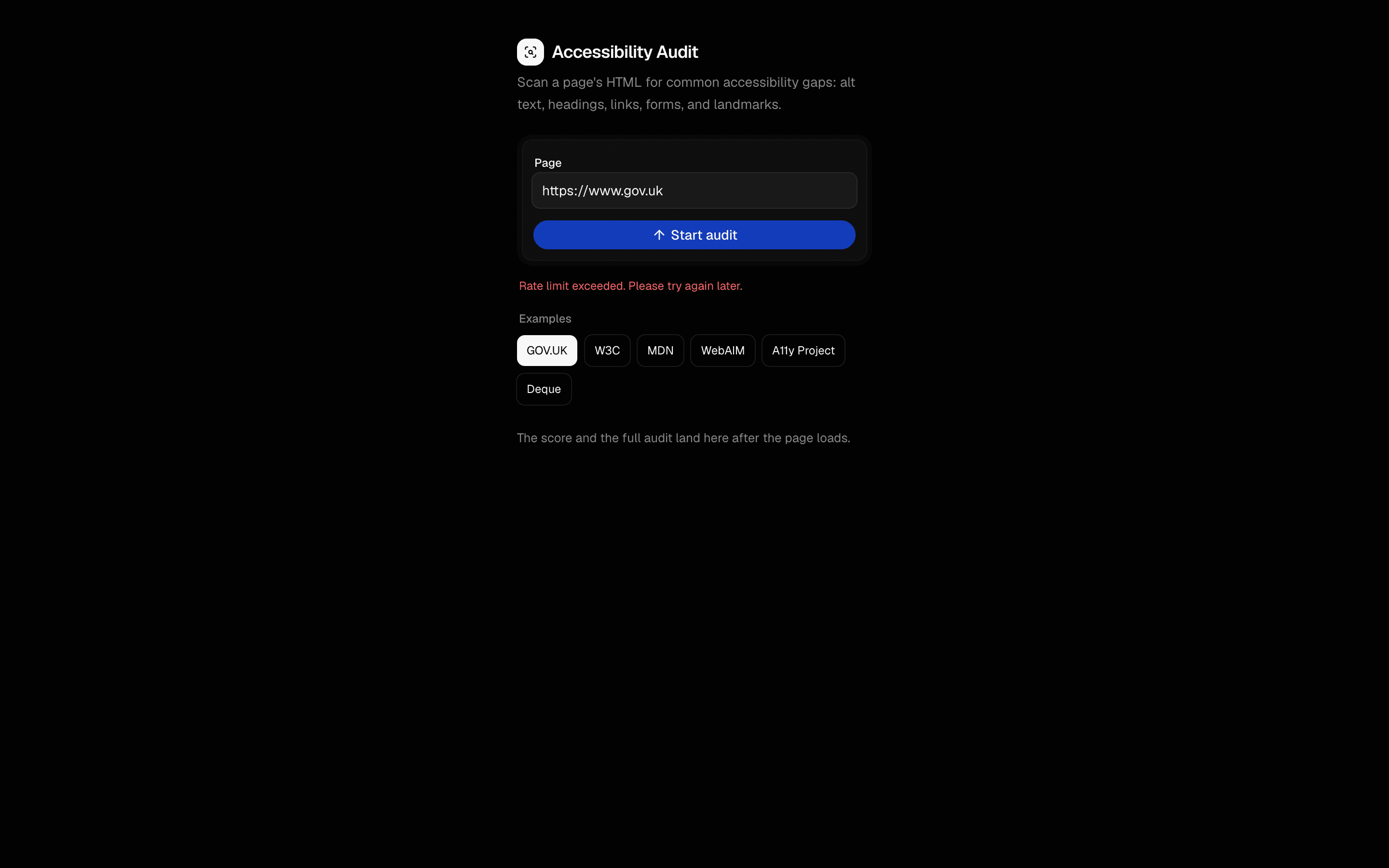 Accessibility Audit Agent preview
