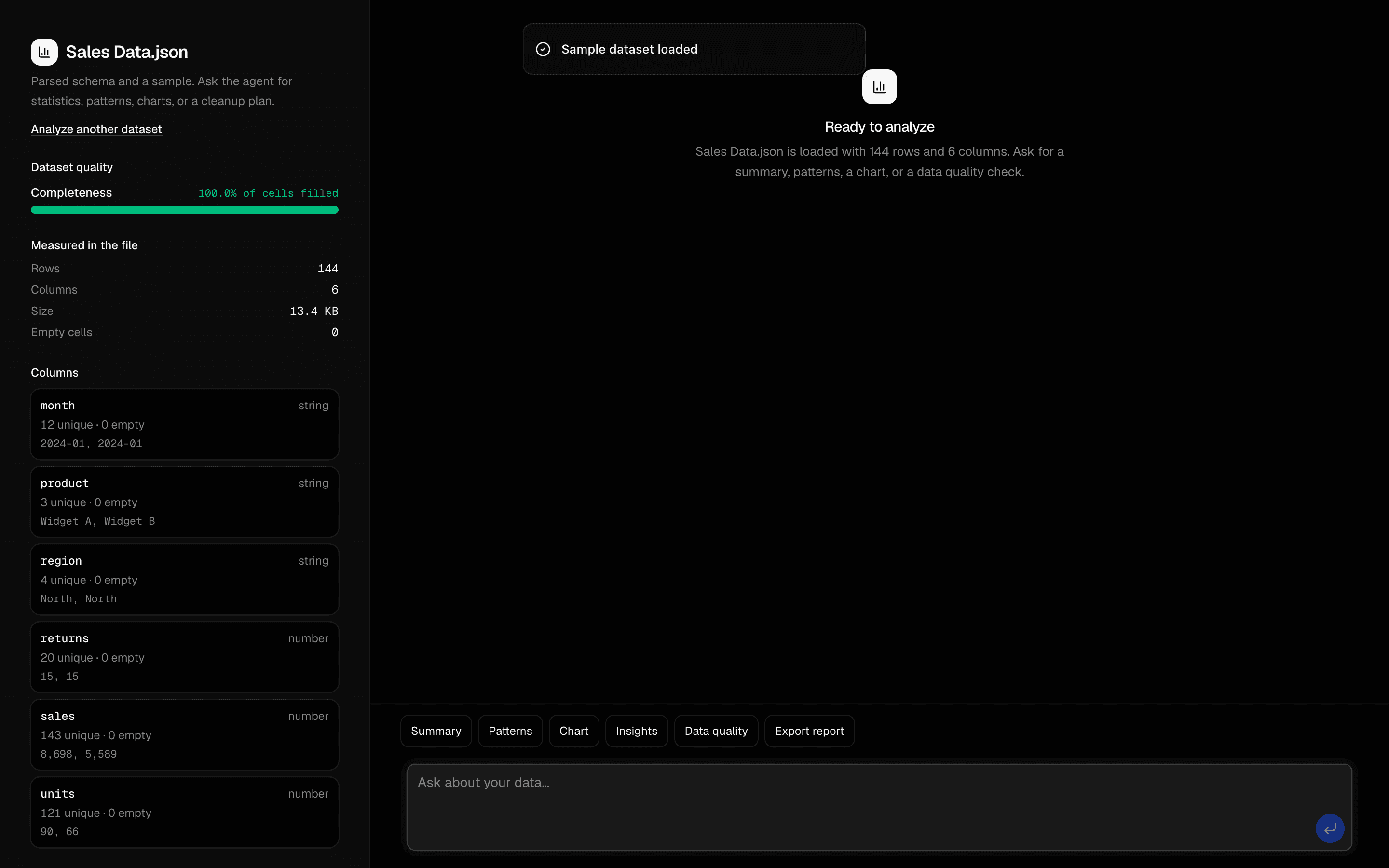 Data Analysis Agent preview