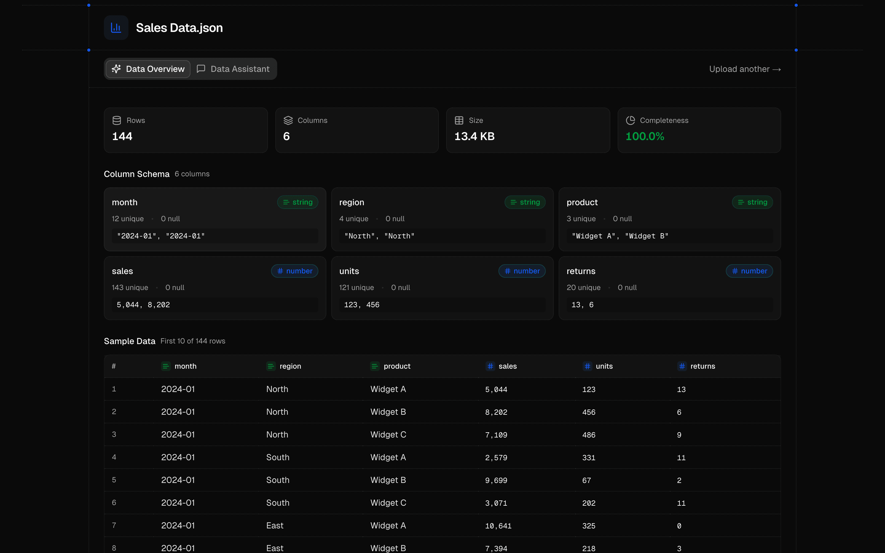 Data Analysis Agent preview