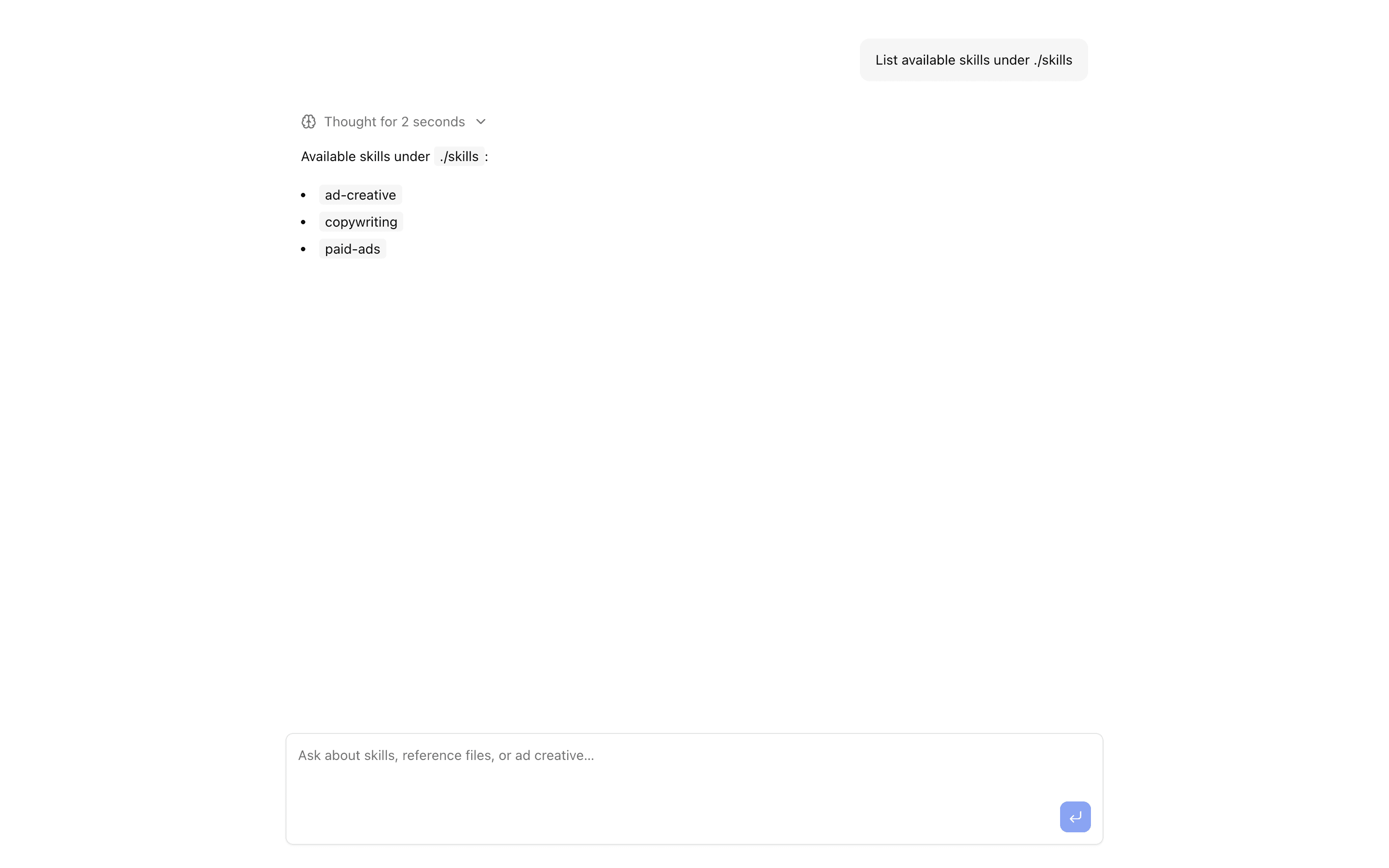 Marketing agent with skills + readFile preview