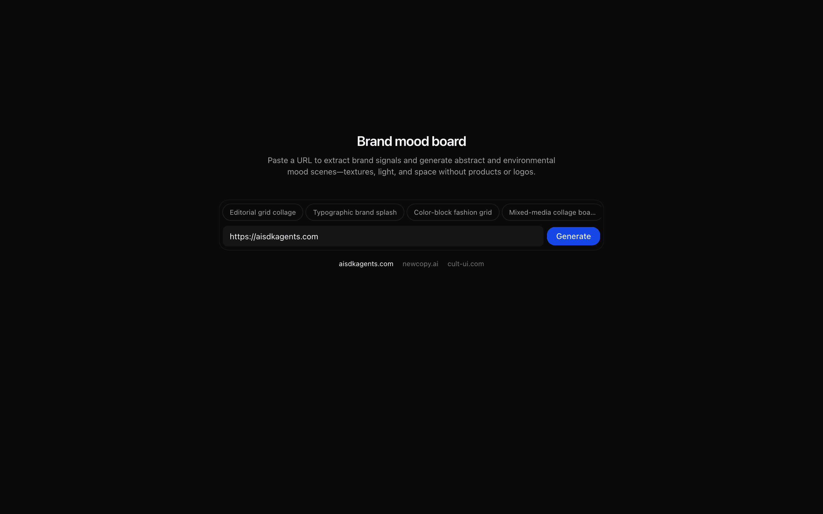 Brand Mood Board Generator preview