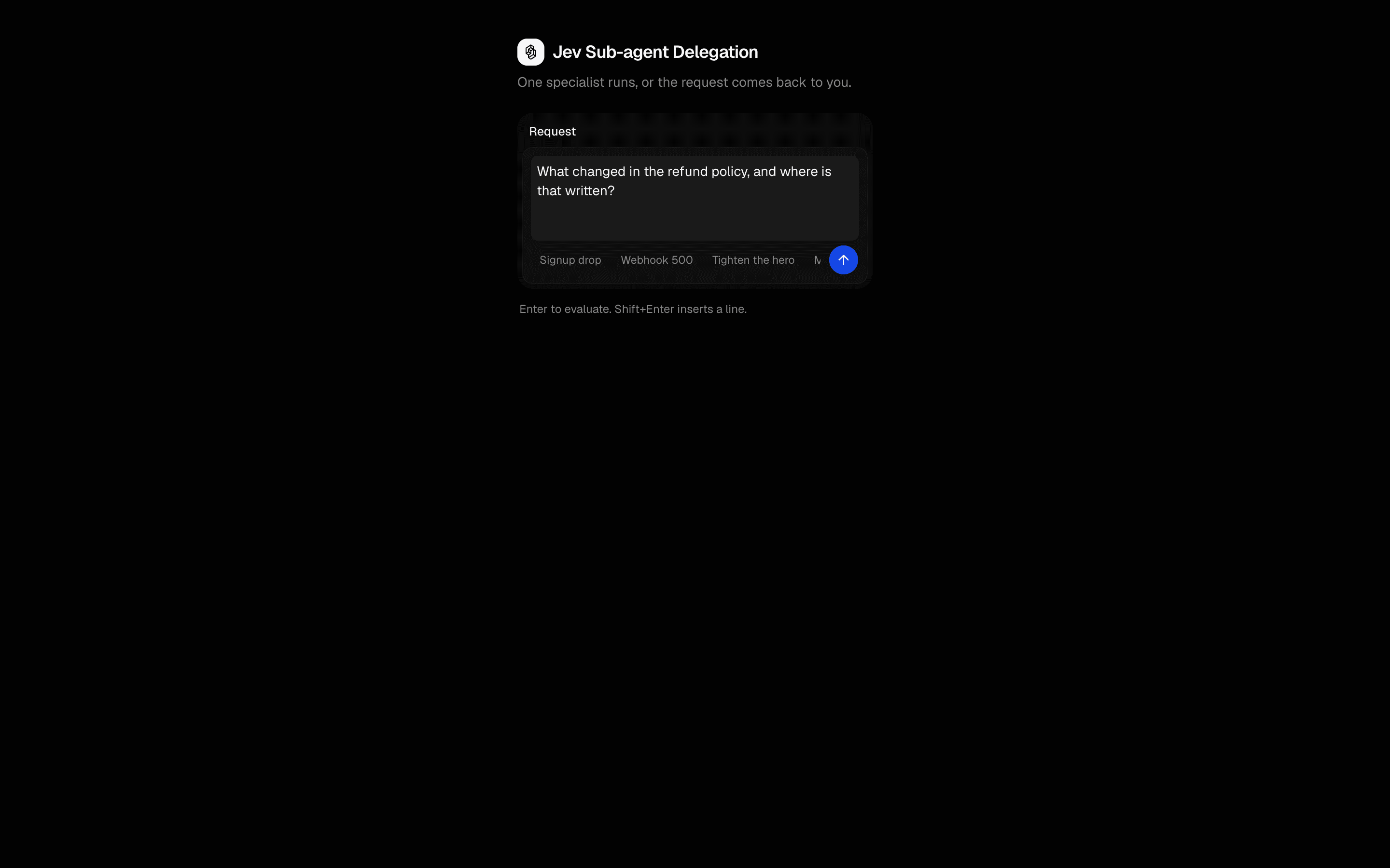 Jev Sub-agent Delegation preview