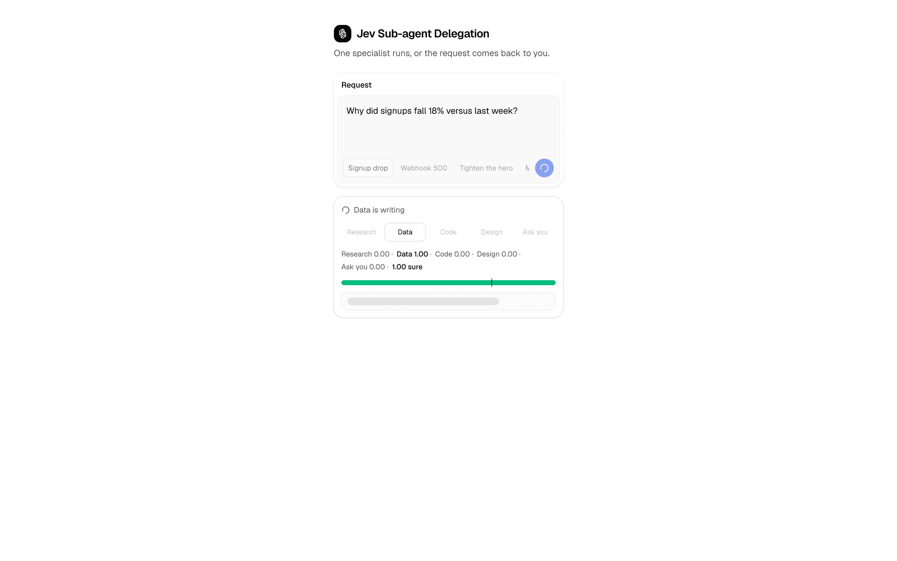 Jev Sub-agent Delegation preview