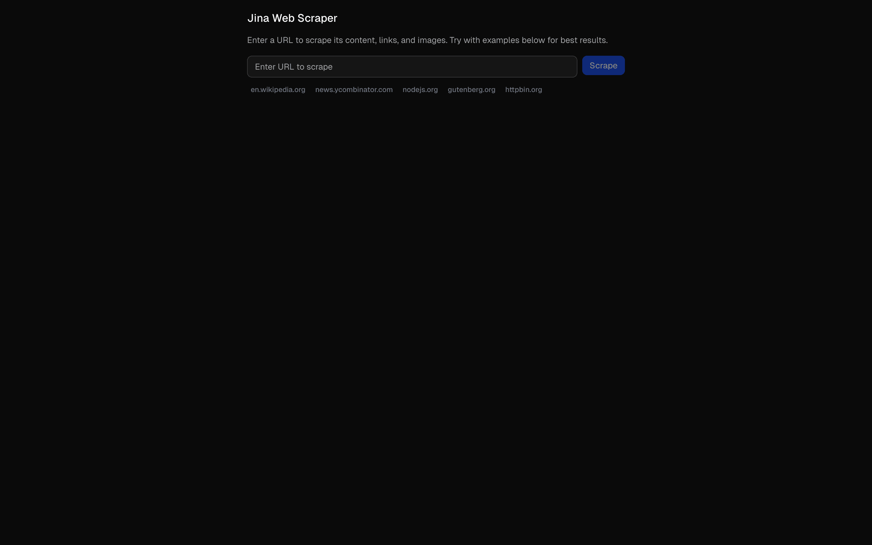 Jina AI Web Scraper preview