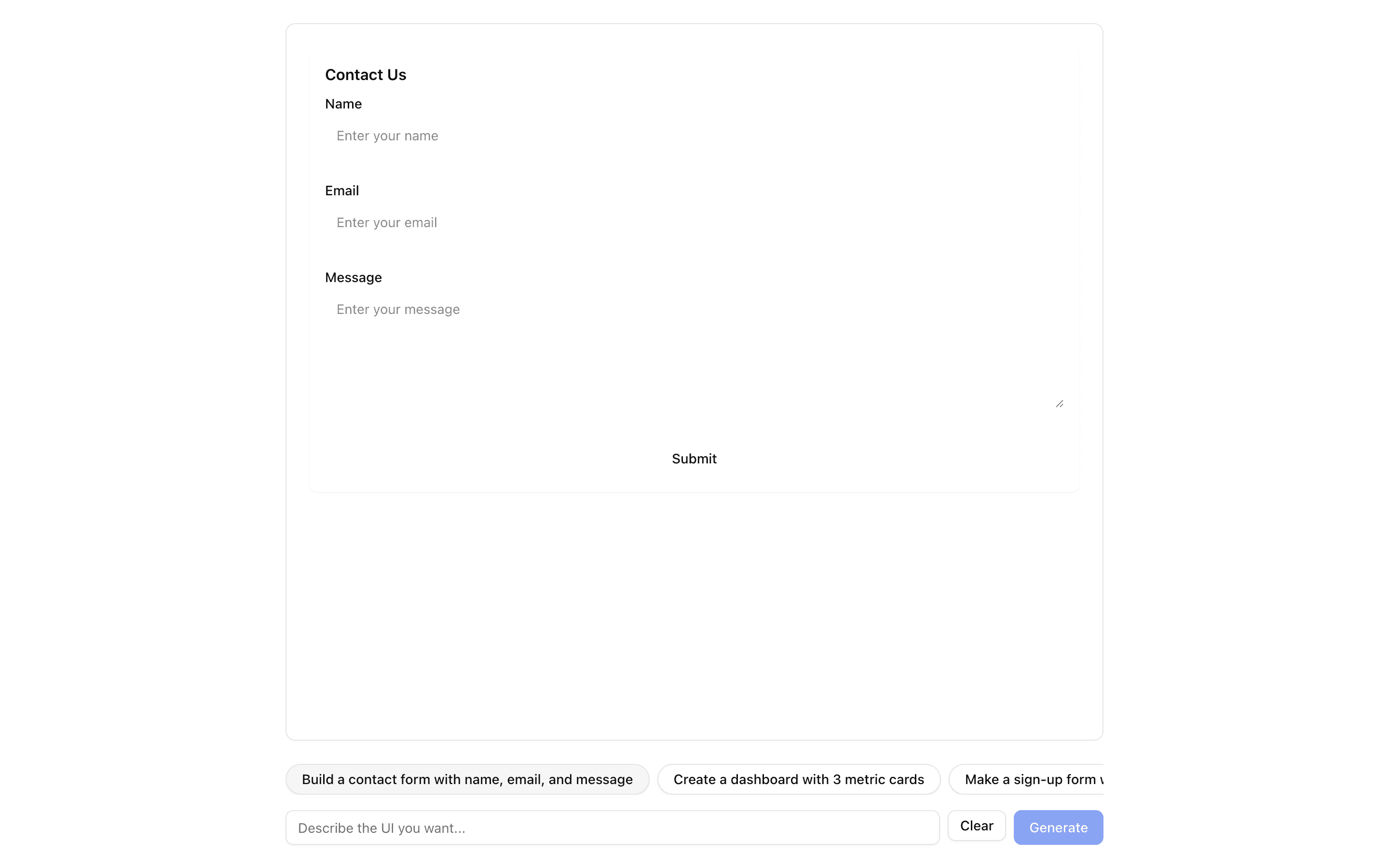 json-render-generate tools example