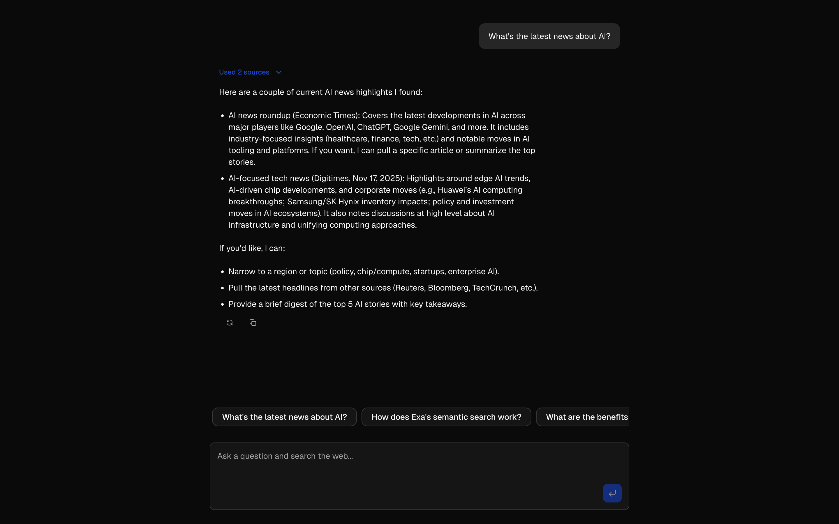 Exa Web Search Tool preview