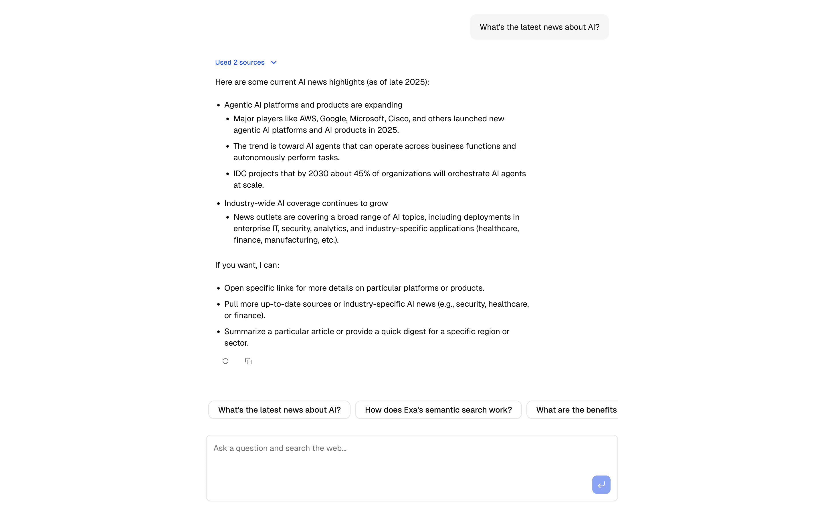 Exa Web Search Tool preview