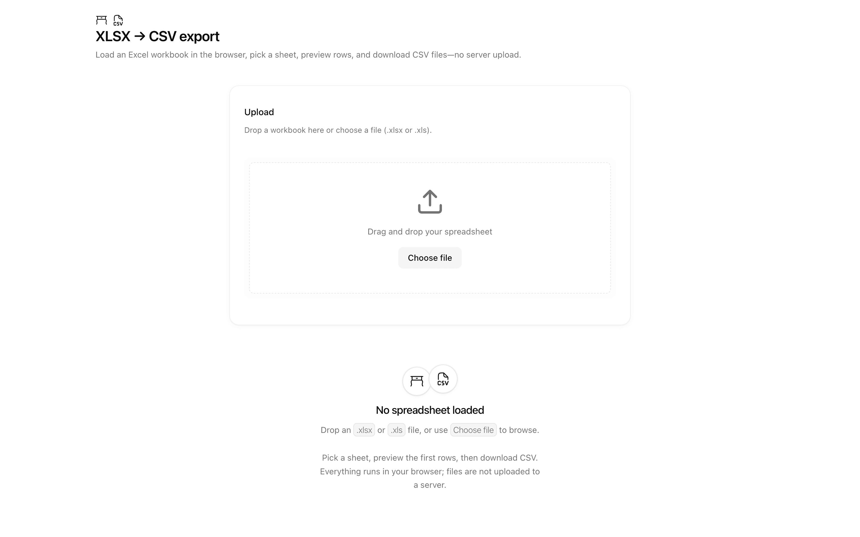 xlsx-csv-export tools example