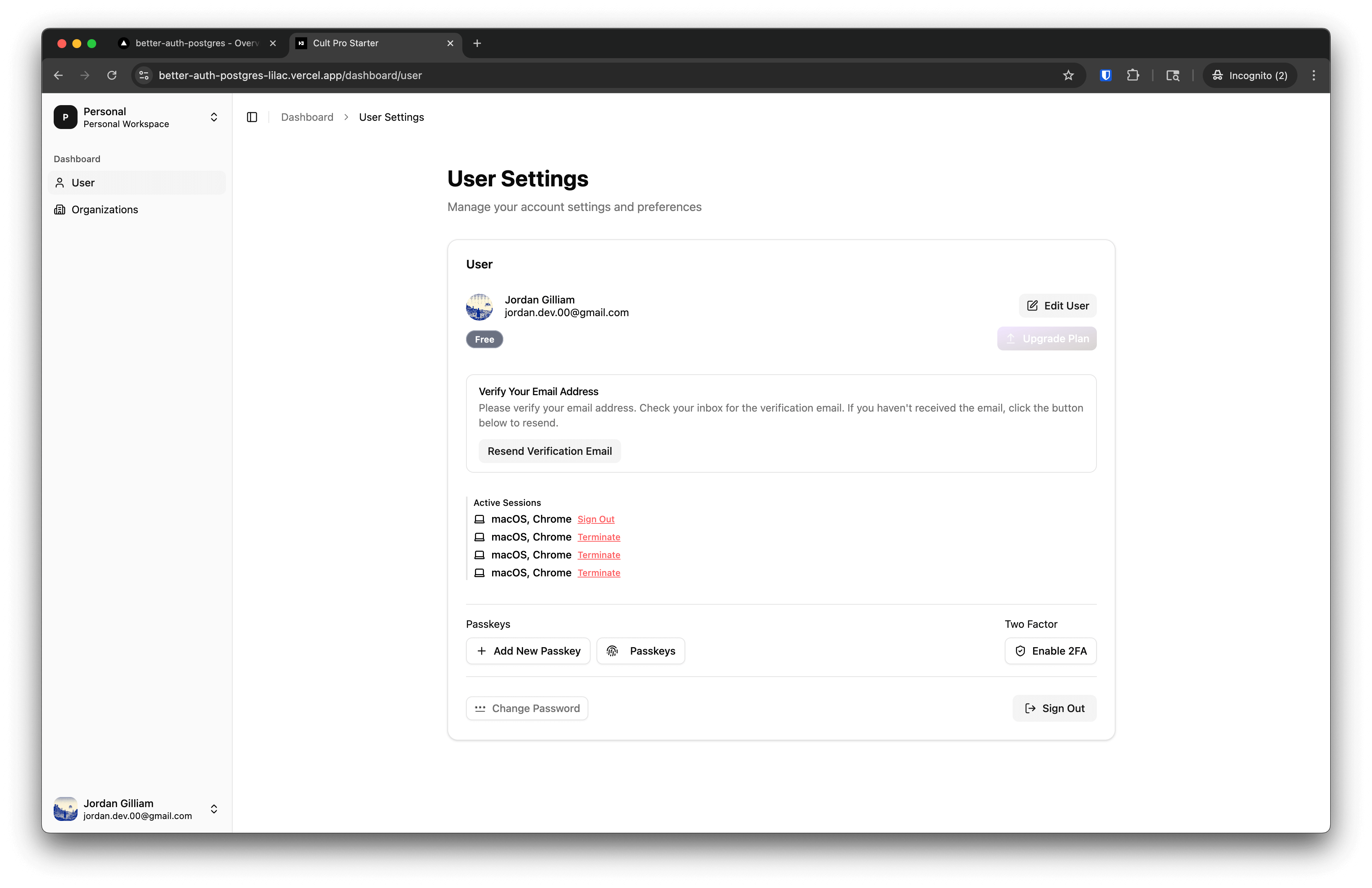 Multi Tenant Better Auth Chat preview 5